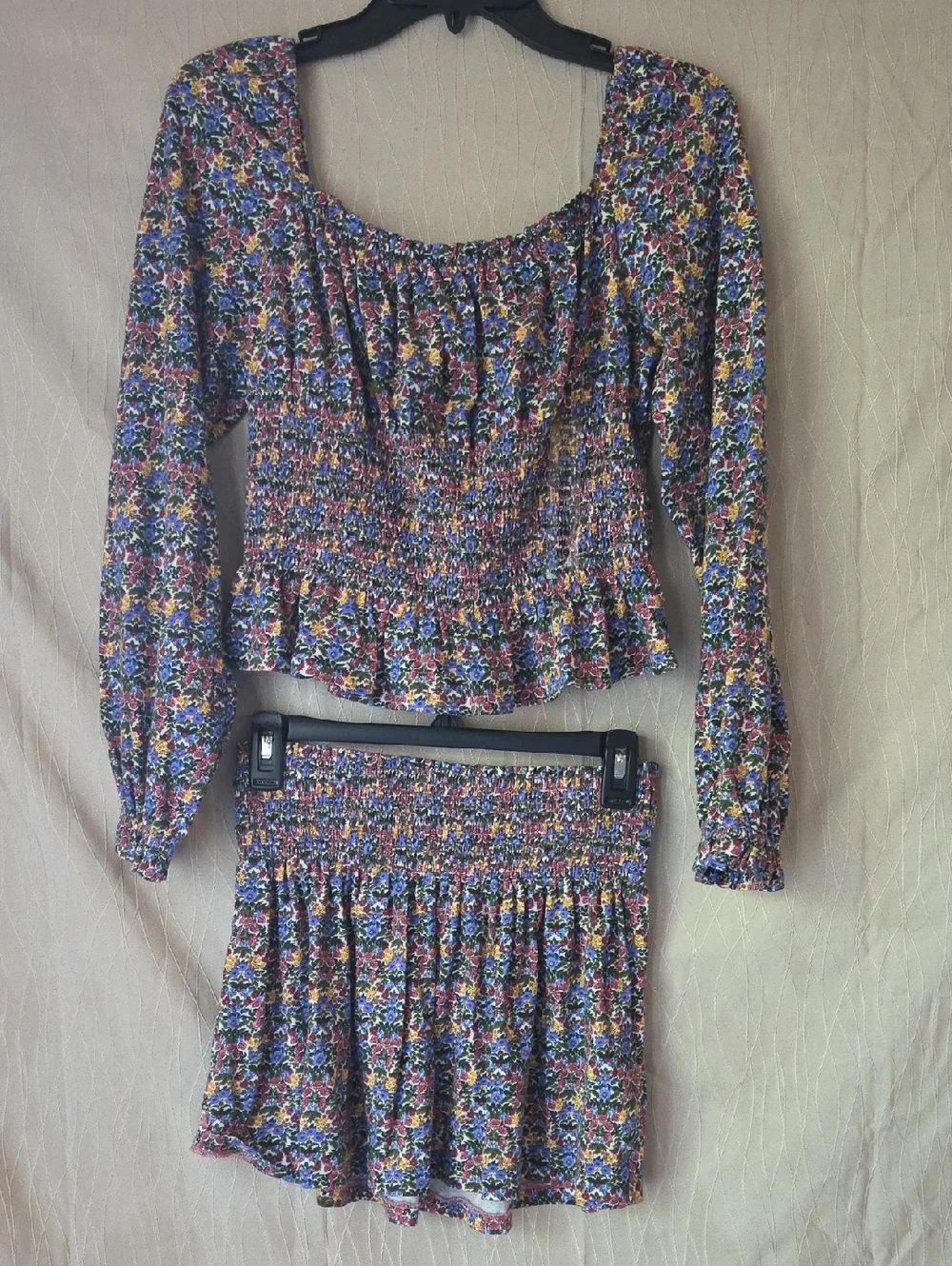 Polo by‎ Ralph Lauren Floral Print Blue and Green Skirt